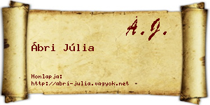 Ábri Júlia névjegykártya